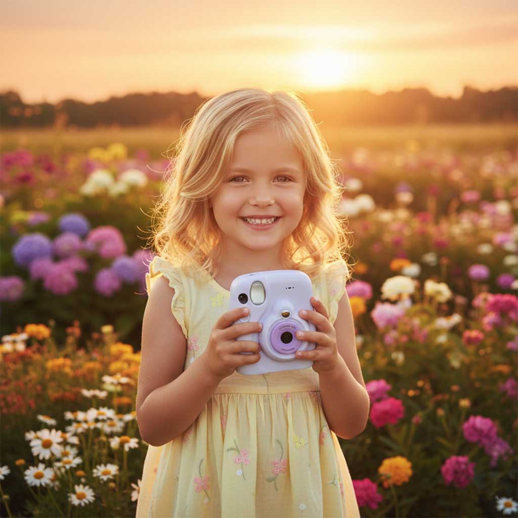 Instantné digitálne fotoaparáty s 16 náplňami, fixky, fialové