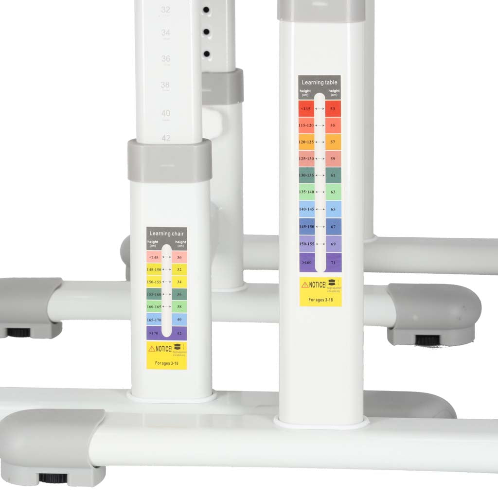Biurko dziecięce szkolne regulowane krzesło lampka LED USB szare