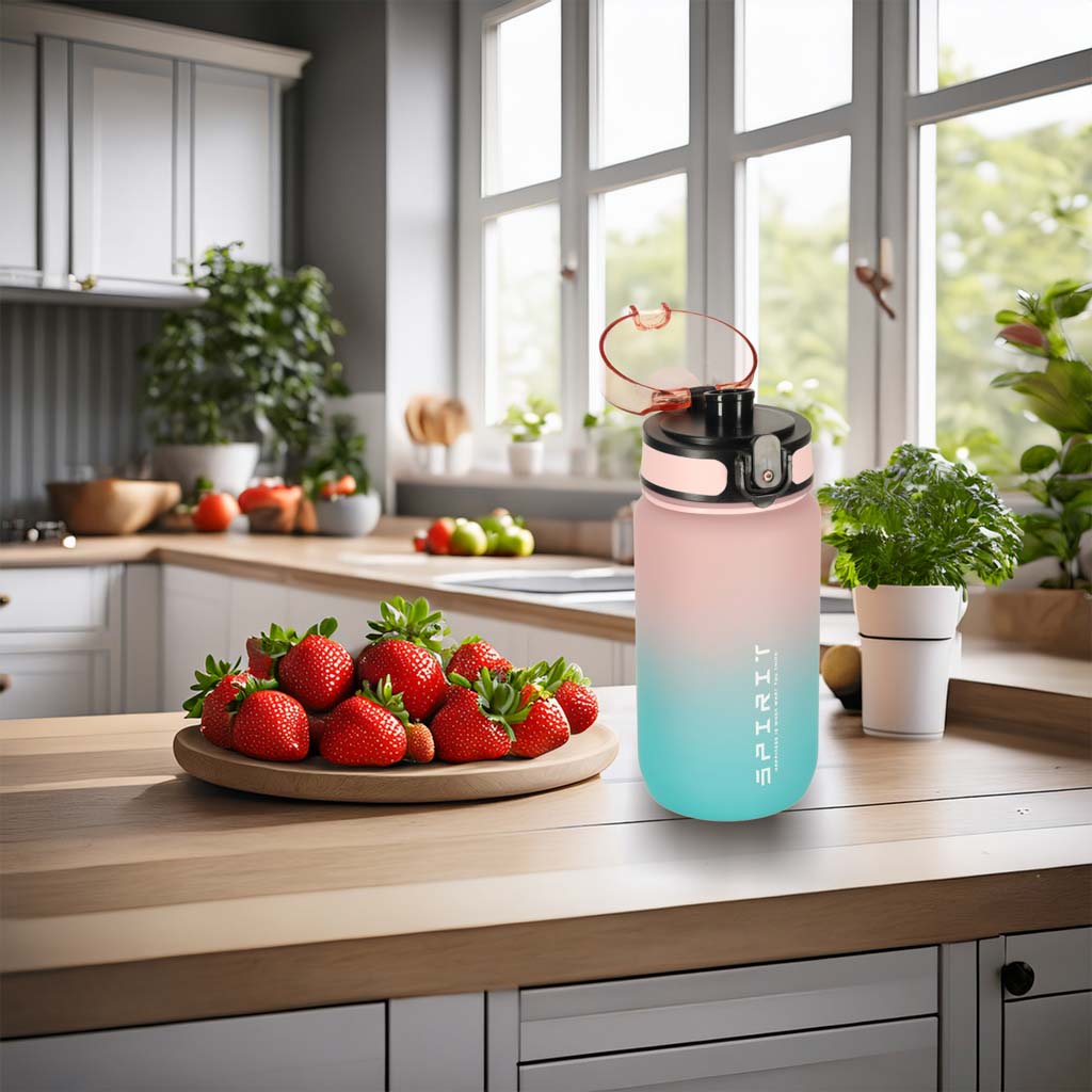 Butelka na wodę bidon z ustnikiem sportowy BPA FREE 600ml różowo-niebieski ZESTAW 3 SZTUKI