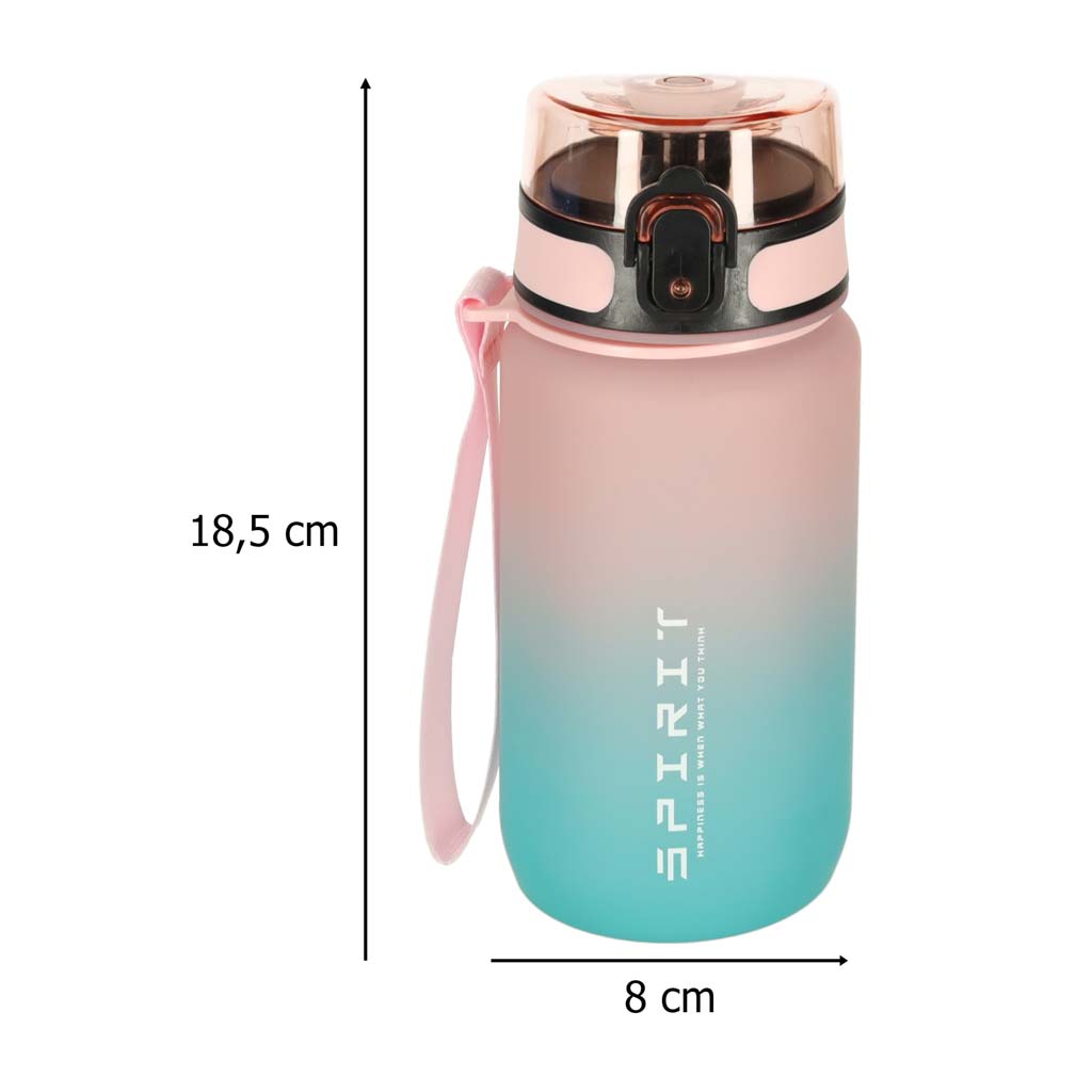 Butelka na wodę bidon z ustnikiem sportowy BPA FREE 600ml różowo-niebieski ZESTAW 3 SZTUKI