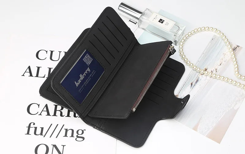 Portfel damski modny długie skórzany na karty, najwyższej jakości