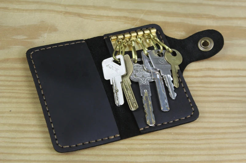 Wysokiej klasy ręcznie robiony męski portfel na klucze ze skóry