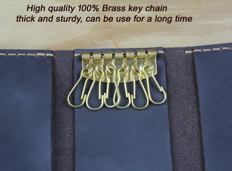 Wysokiej klasy ręcznie robiony męski portfel na klucze ze skóry