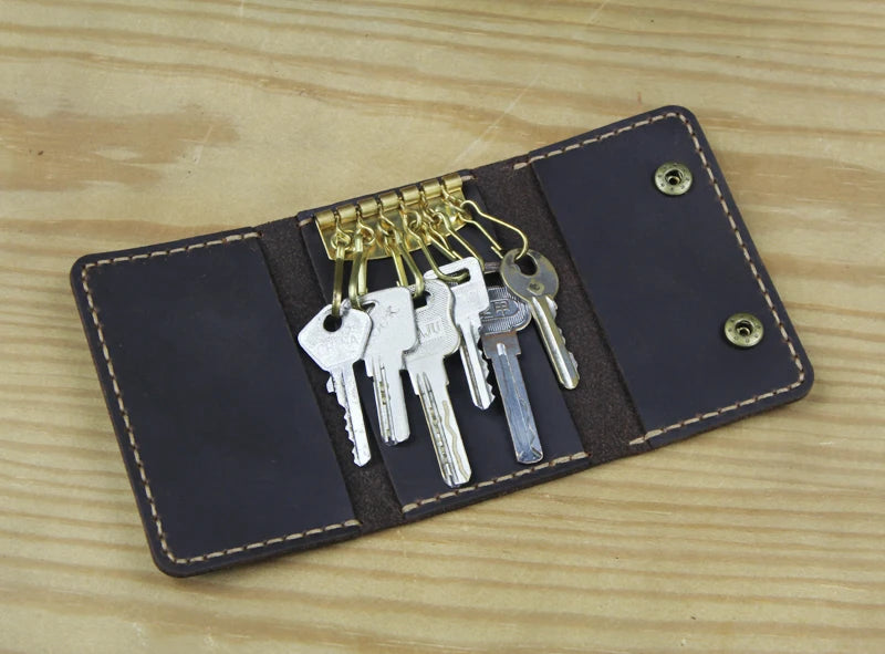 Wysokiej klasy ręcznie robiony męski portfel na klucze ze skóry