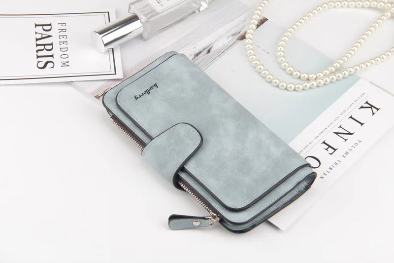 Portfel damski modny długie skórzany na karty, najwyższej jakości