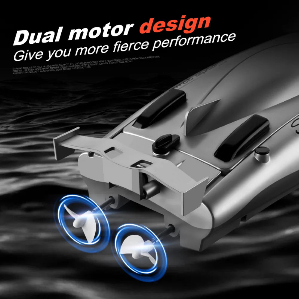 Łódź wyścigowa 30 km/h Łódź zdalnie sterowana 2,4G Łódź motorowa o dużej prędkości 20 minut 2 kanały Podwójny silnik Wodoodporna .