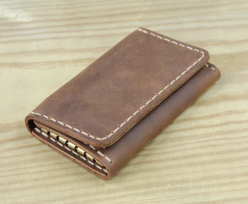 Wysokiej klasy ręcznie robiony męski portfel na klucze ze skóry