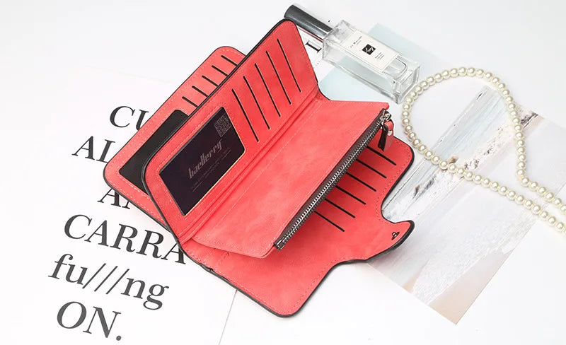 Portfel damski modny długie skórzany na karty, najwyższej jakości