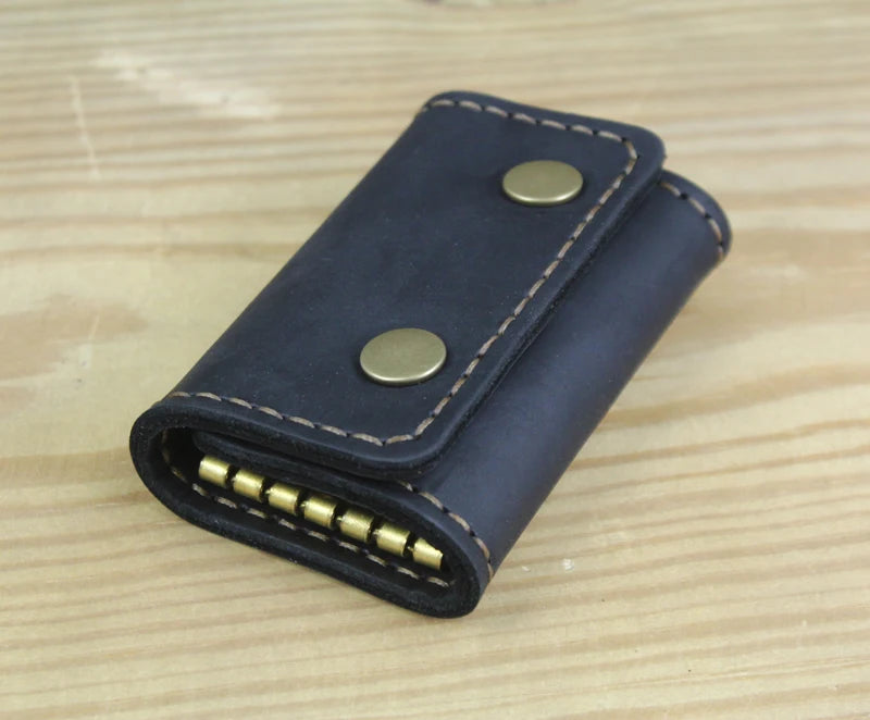 Wysokiej klasy ręcznie robiony męski portfel na klucze ze skóry