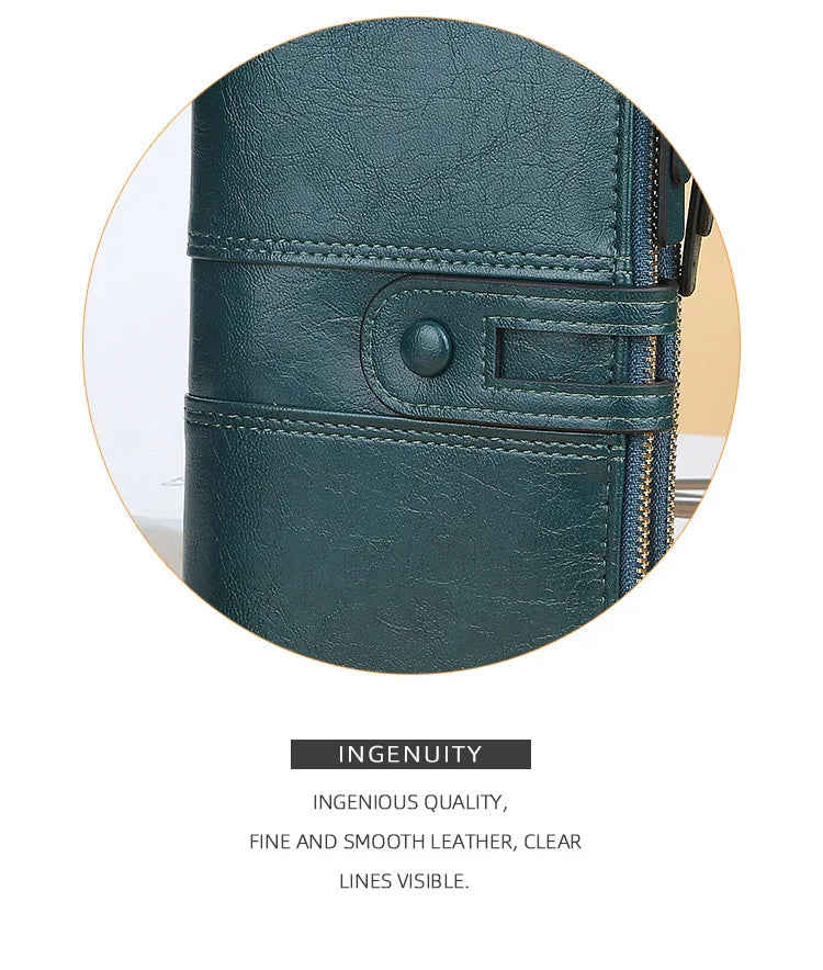 Długi portfel dla kobiet najwyższej jakości z zamkiem błyskawicznym.