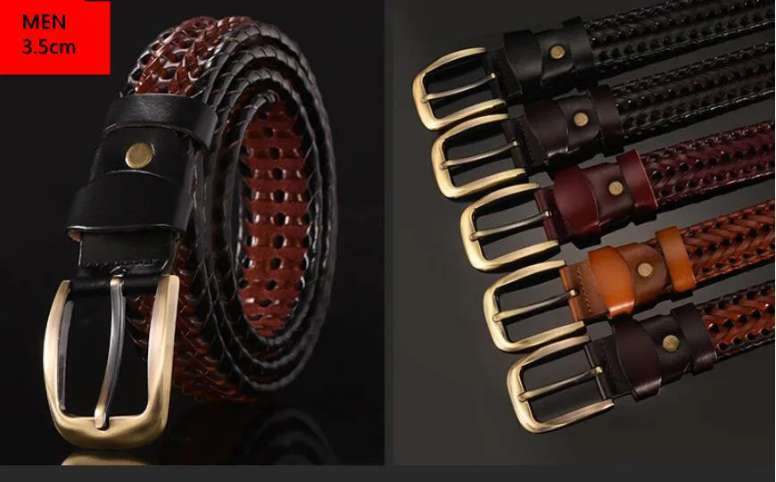 Damski i męski  pleciony pasek. Styl Elegant , różne kolory i odcienie.