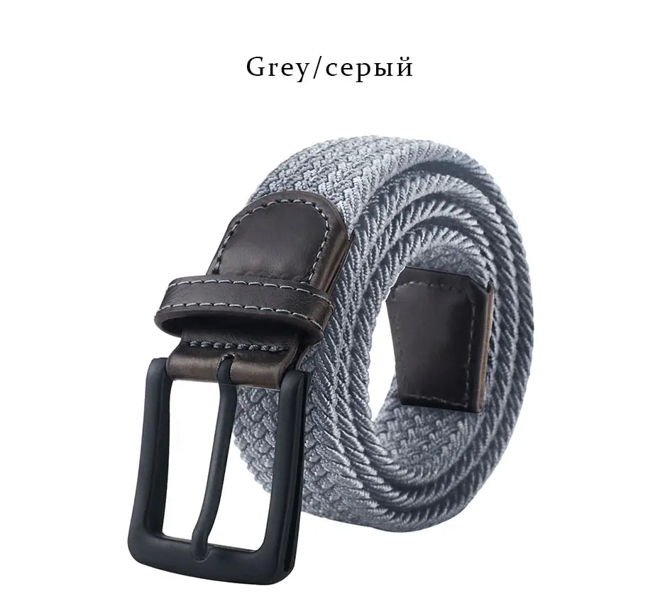 Paski płócienne MaiKun dla mężczyzn, modne, z metalową klamrą.