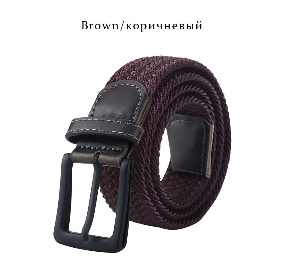 Paski płócienne MaiKun dla mężczyzn, modne, z metalową klamrą.