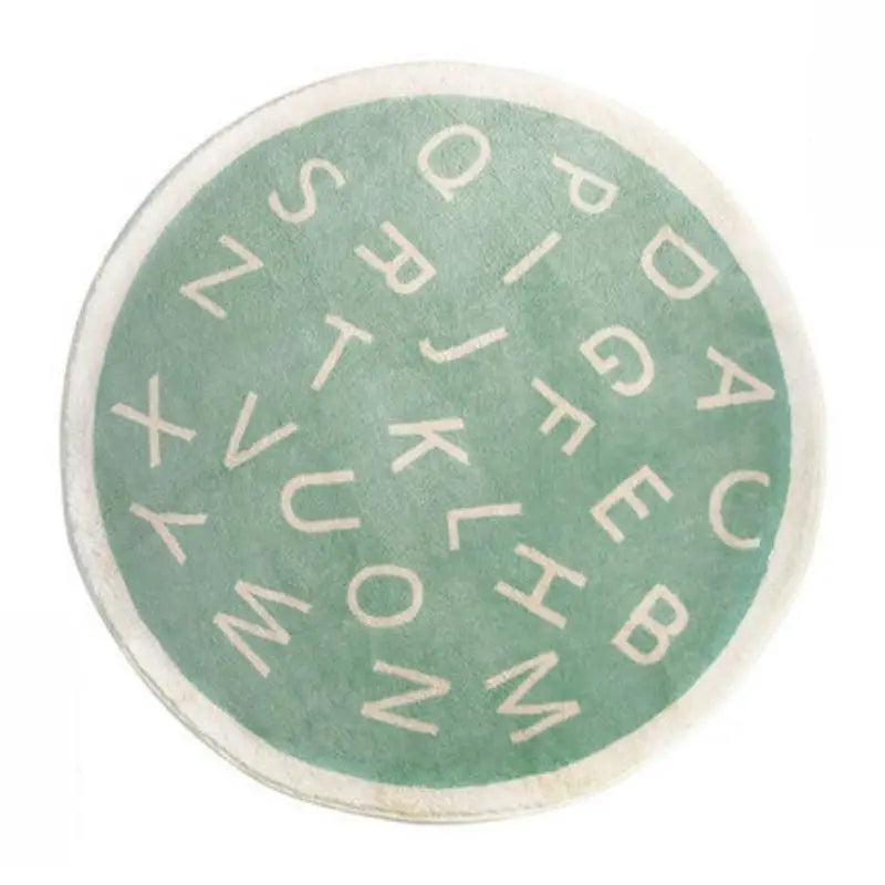 Okrągły puszysty dywan do zabawy dla dzieci z alfabetem, miękkie do sypialni dla dzieci .