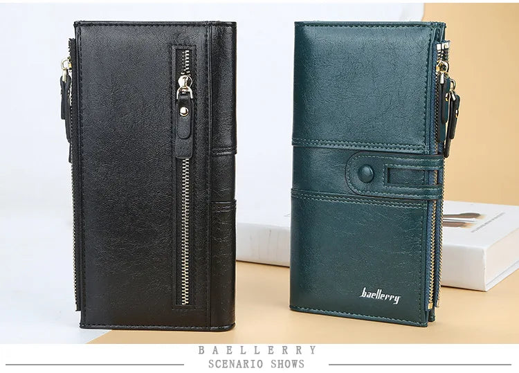 Długi portfel dla kobiet najwyższej jakości z zamkiem błyskawicznym.