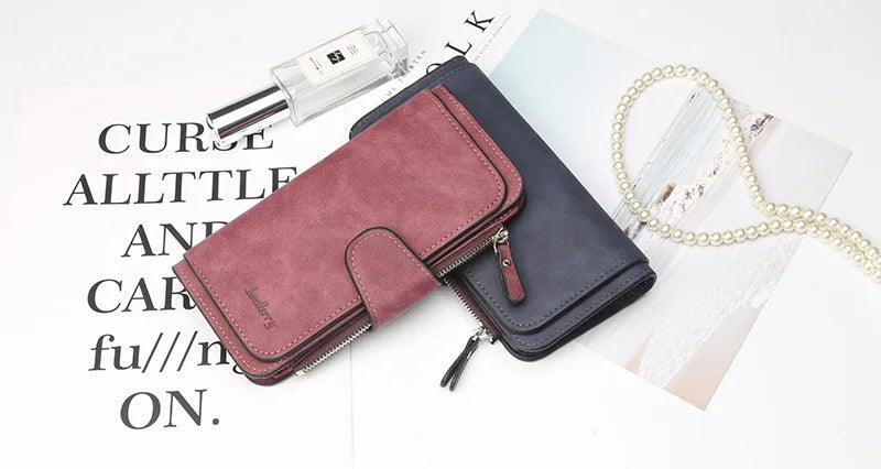 Portfel damski modny długie skórzany na karty, najwyższej jakości