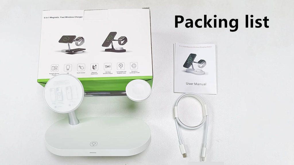 Bezprzewodowa ładowarka 3 w 1 dla iPhone'a 12/13/14/15/16/17 Szybka stacja ładująca dla Apple Watch 10 9 8 7 6 5 4 Airpods 2 3 Pro