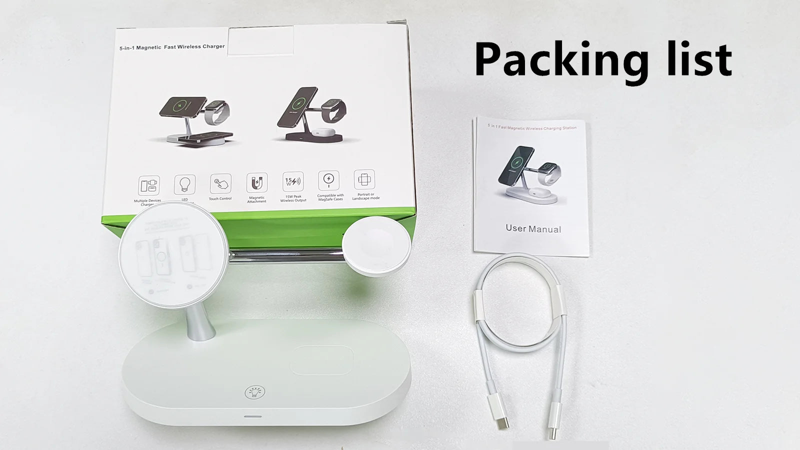 Bezprzewodowa ładowarka 3 w 1 dla iPhone'a 12/13/14/15/16/17 Szybka stacja ładująca dla Apple Watch 10 9 8 7 6 5 4 Airpods 2 3 Pro
