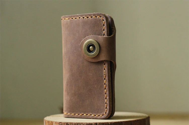 Wysokiej klasy ręcznie robiony męski portfel na klucze ze skóry