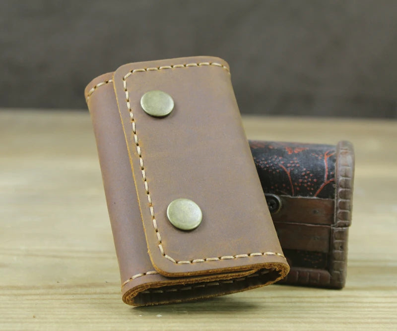 Wysokiej klasy ręcznie robiony męski portfel na klucze ze skóry