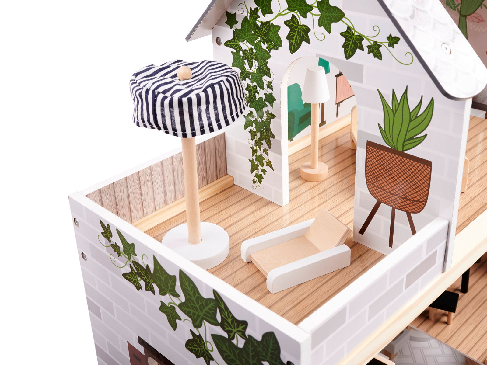 Domek dla lalek drewniany LULILO FLORO boho LED 78cm