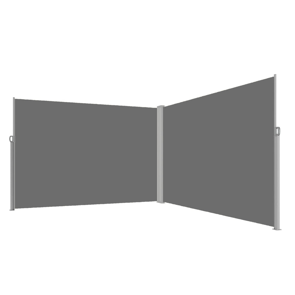 Markiza narożna boczna tarasowa ,  parawan zwijany 180 x 620 cm szary