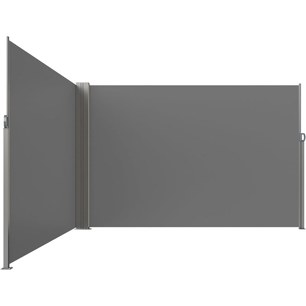 Markiza narożna boczna tarasowa ,  parawan zwijany 180 x 620 cm szary