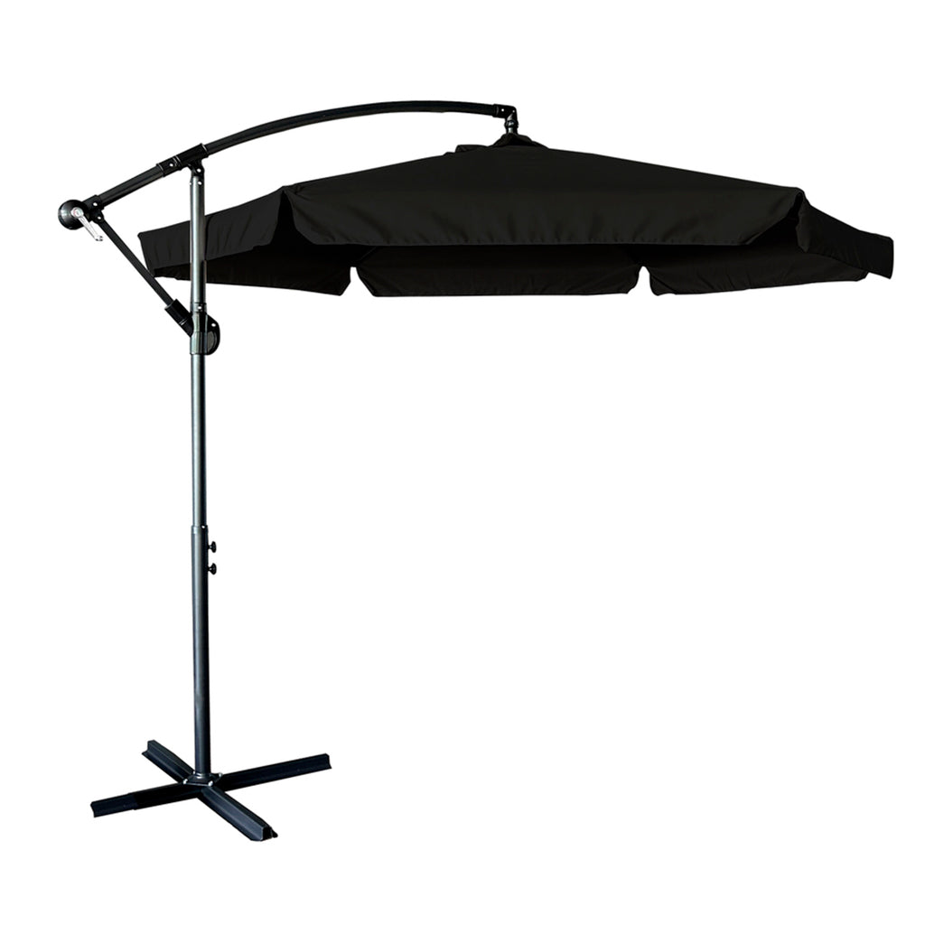 Parasol ogrodowy LUARO duży składany z wysięgnikiem 290cm czarny