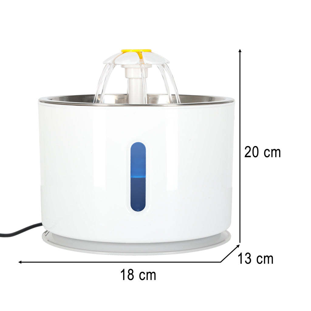 Fontánka na vodu pre psy, mačky a domáce zvieratá, automatická napájačka, LED, USB, 2,4 l, čistiaci filter
