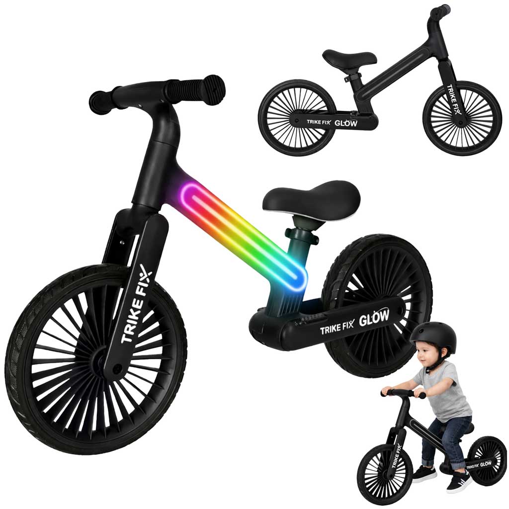 Rowerek biegowy Trike Fix Glow LED czarny , różowy , zielony