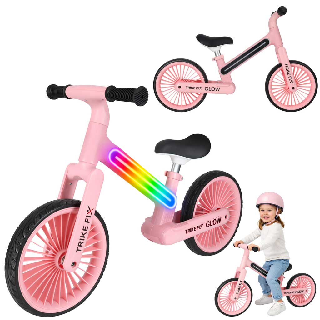 Rowerek biegowy Trike Fix Glow LED czarny , różowy , zielony