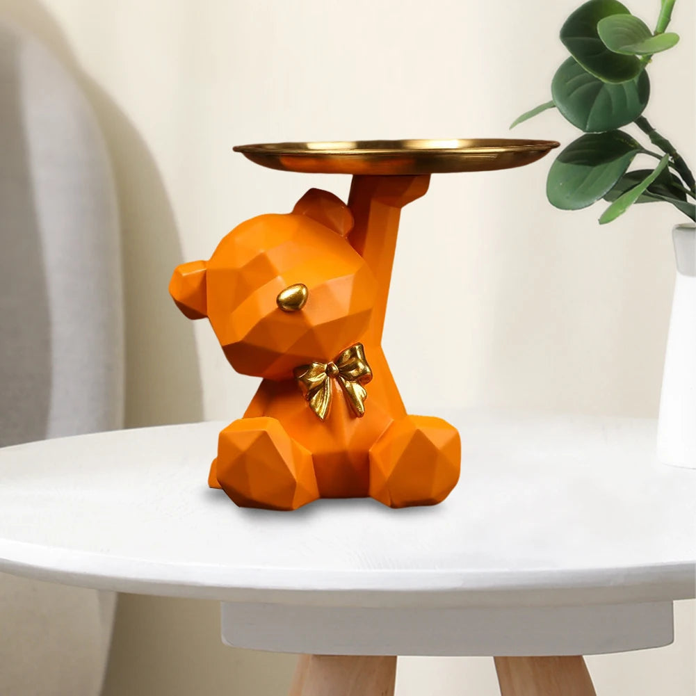 Geometryczna figurka niedźwiedzia na klucze Dekoracja wejściowa , na biurko.