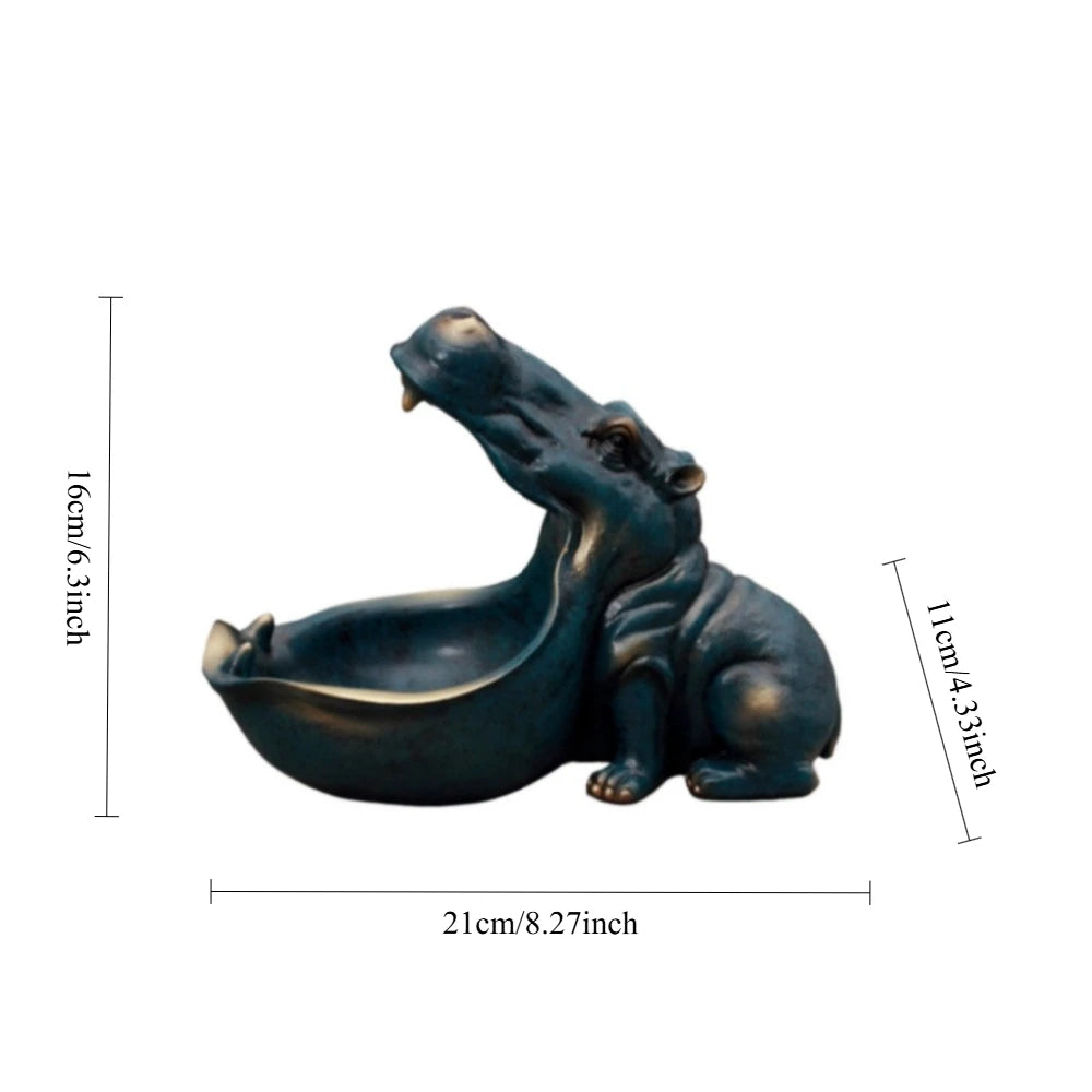 Živicová ozdoba v tvare hrocha. Kreatívne figúrky zvierat. Dekorácia na stôl.