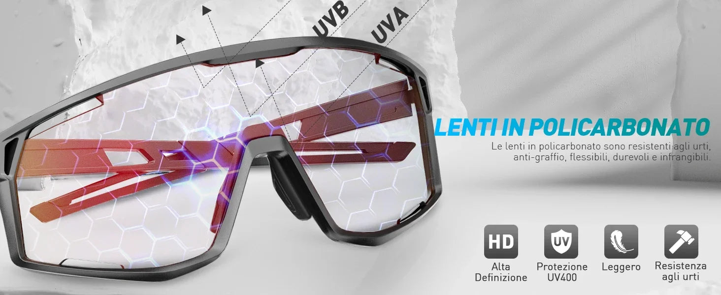 Okulary rowerowe KAPVOE fotochromowe UV400. Szosowe.