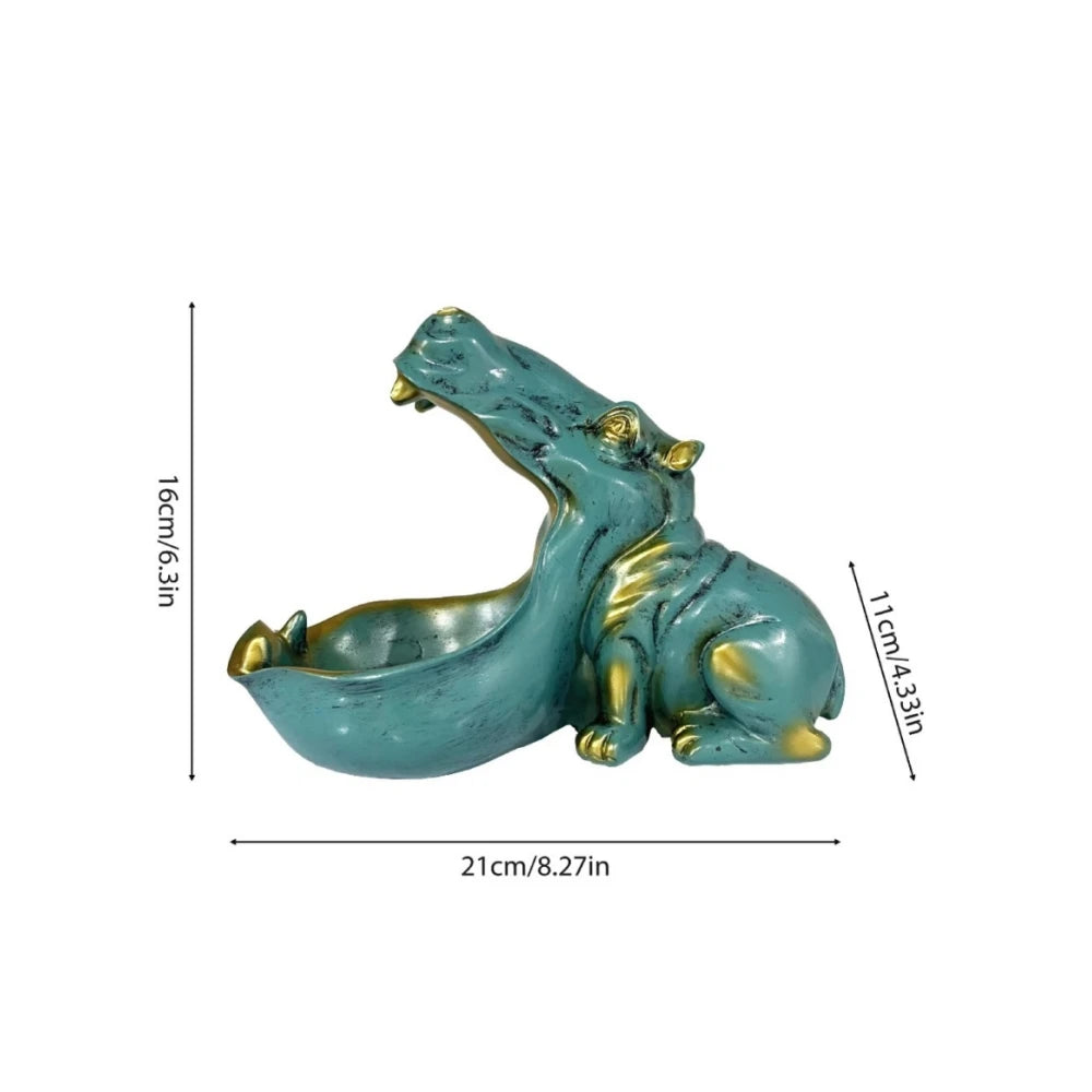 Živicová ozdoba v tvare hrocha. Kreatívne figúrky zvierat. Dekorácia na stôl.
