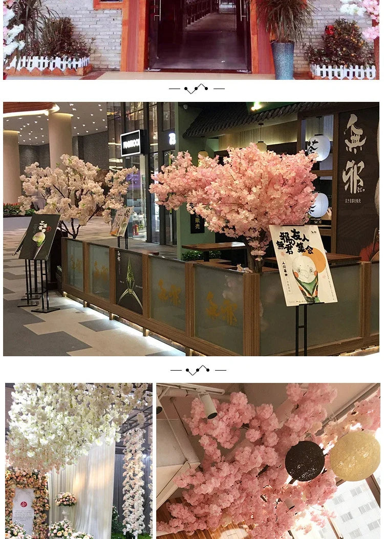 5 sztuk sztucznych gałęzi wiśniowych Sakura z jedwabiu DIY .Domowa dekoracja salonu