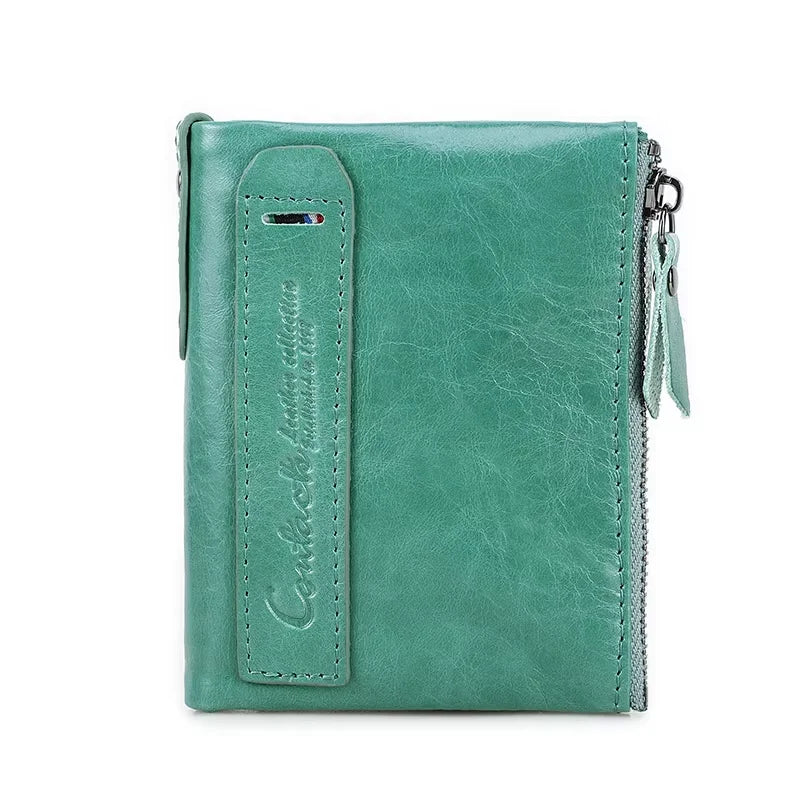 Portfel CONTACT z prawdziwej skóry dla kobiet. Styl Vintage.