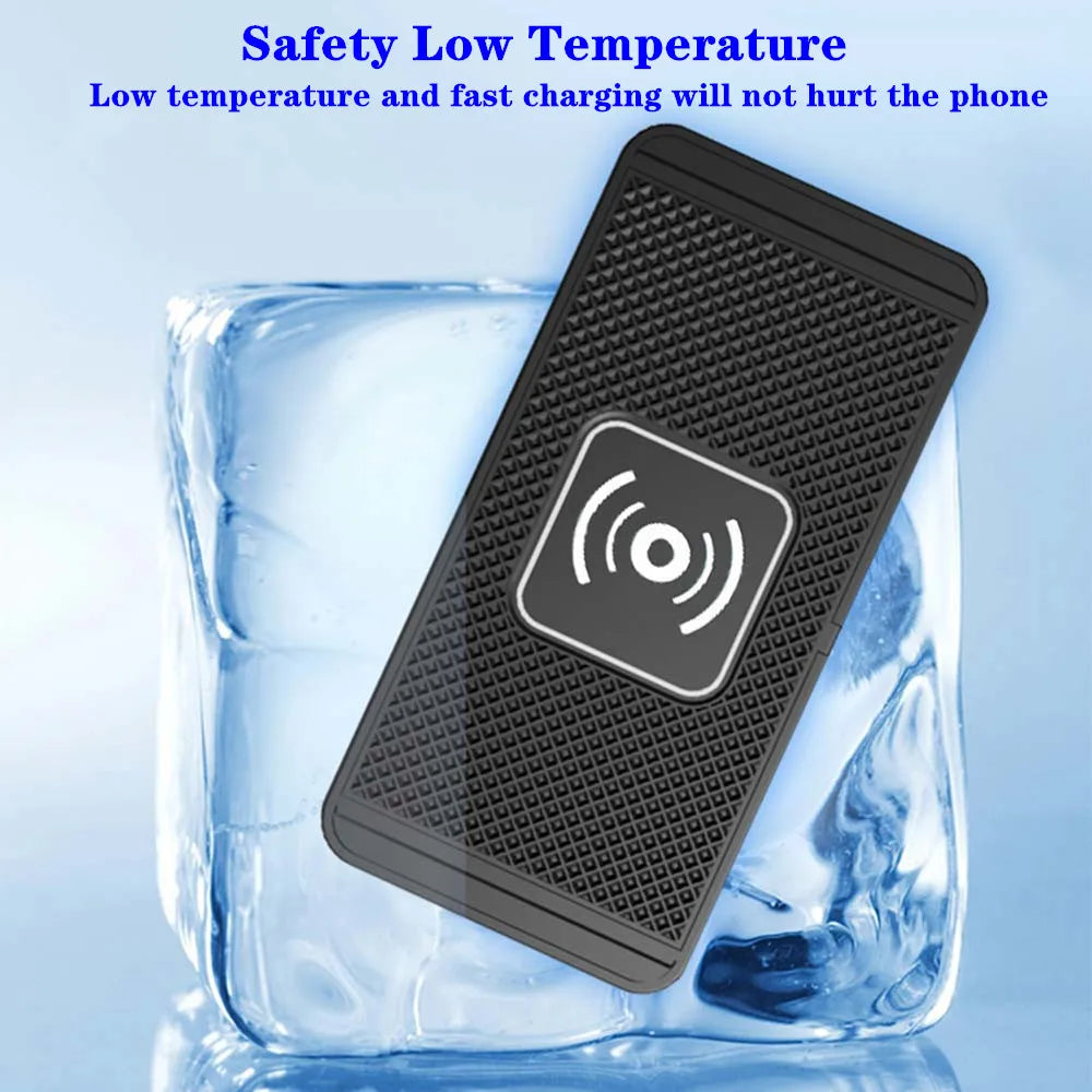 Bezprzewodowa ładowarka samochodowa do iPhone'a 16, 15, 15 Pro Max, 14, 13, 12, X, Samsung S24, S23, bezprzewodowa ładowarka samochodowa, silikonowa podkładka, szybka ładowarka