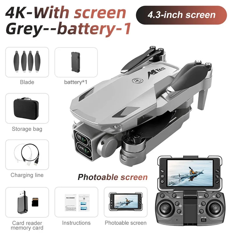 Dla Xiaomi M10 Rc 4K Drone 8K Profesjonalna podwójna kamera HD z ekranem FPV WIFI Bezszczotkowy silnik Quadcopter z funkcją omijania przeszkód Zabawki
