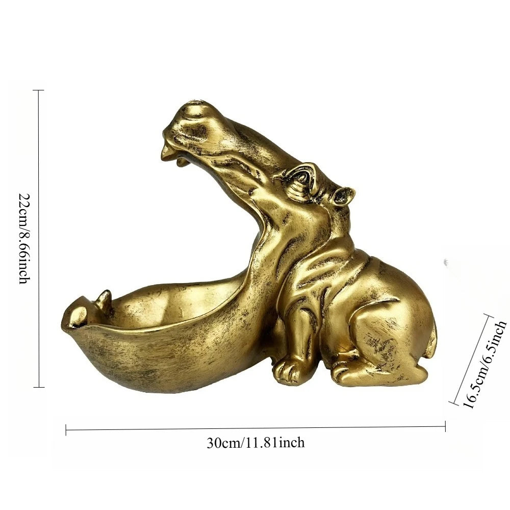 Živicová ozdoba v tvare hrocha. Kreatívne figúrky zvierat. Dekorácia na stôl.