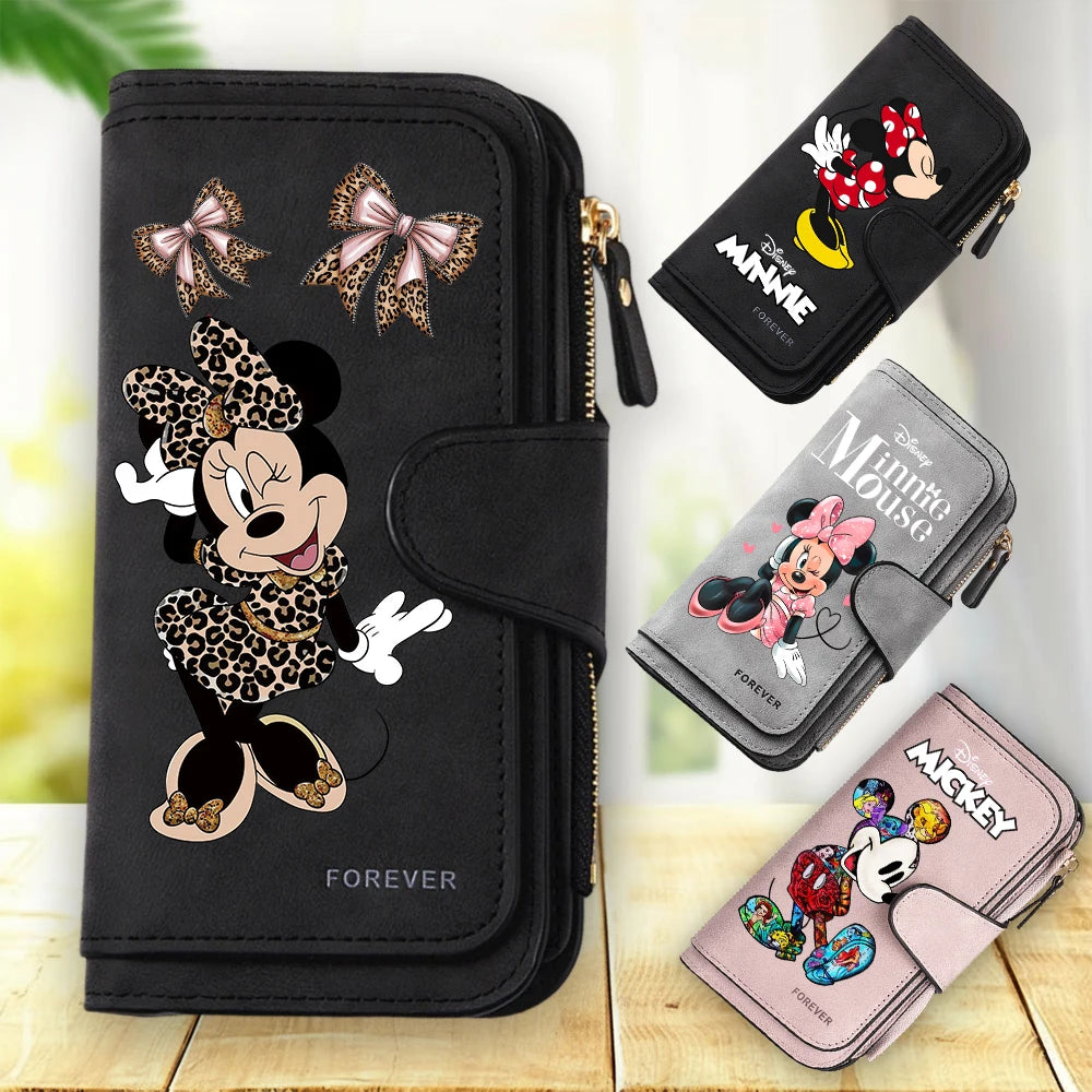 Portfel damski z długim zamkiem błyskawicznym i klamrą, skóra