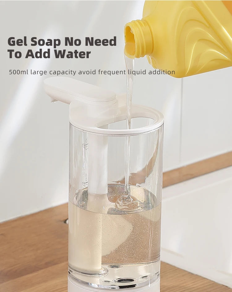 Automatický dávkovač tekutého mydla, nabíjateľný bezdotykový dávkovač pracieho prostriedku s USB.