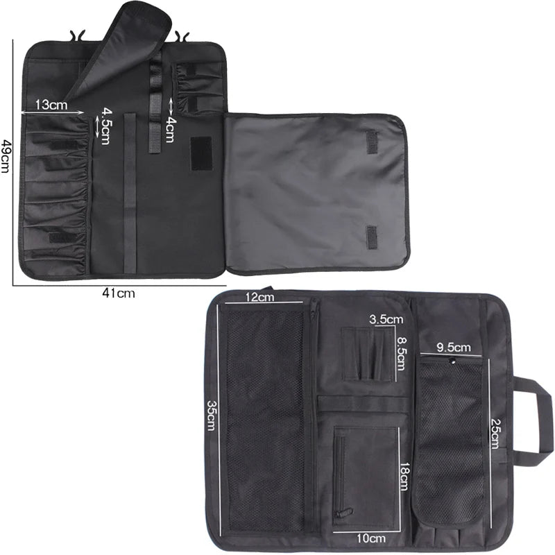 16-komorowa torba na noże szefa kuchni do użytku na świeżym powietrzu.