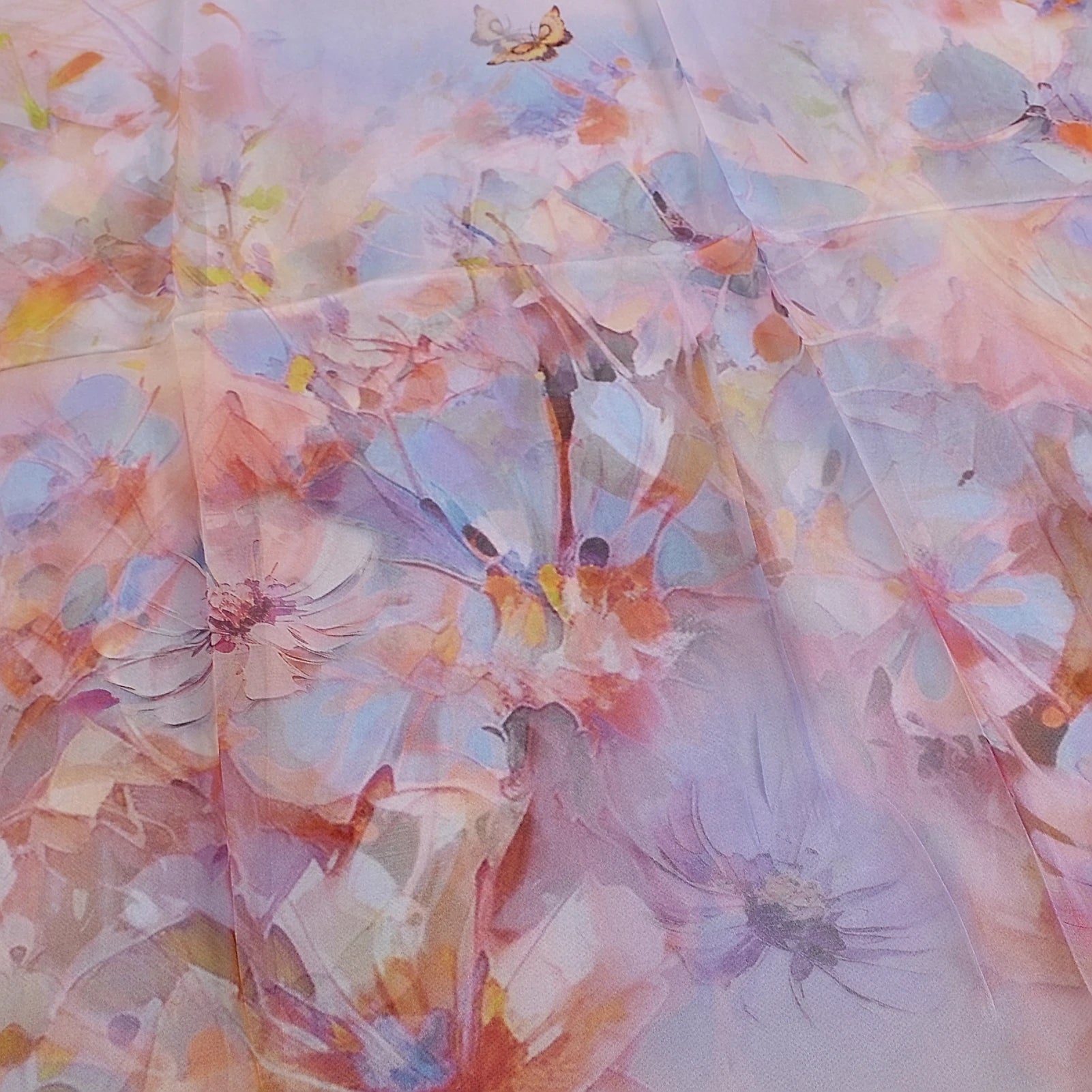 Wiosenny, jesienny, fioletowo-różowy, długi jedwabny.