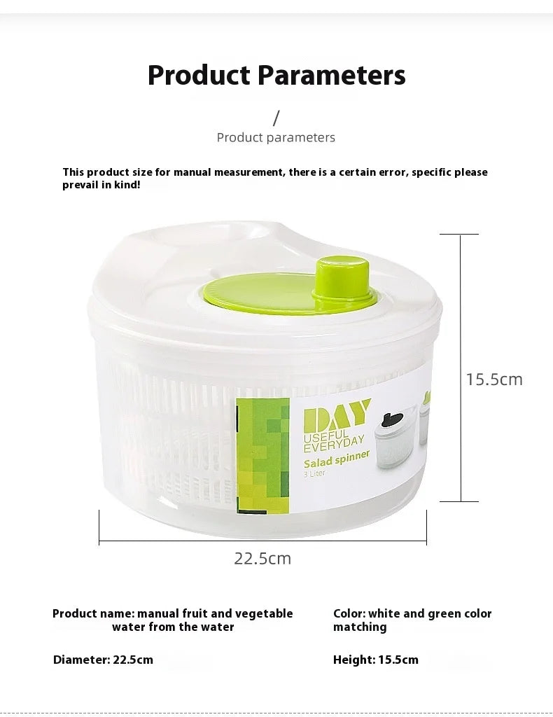 Wielofunkcyjna ręczna suszarka do warzyw - wirówka do sałatek.