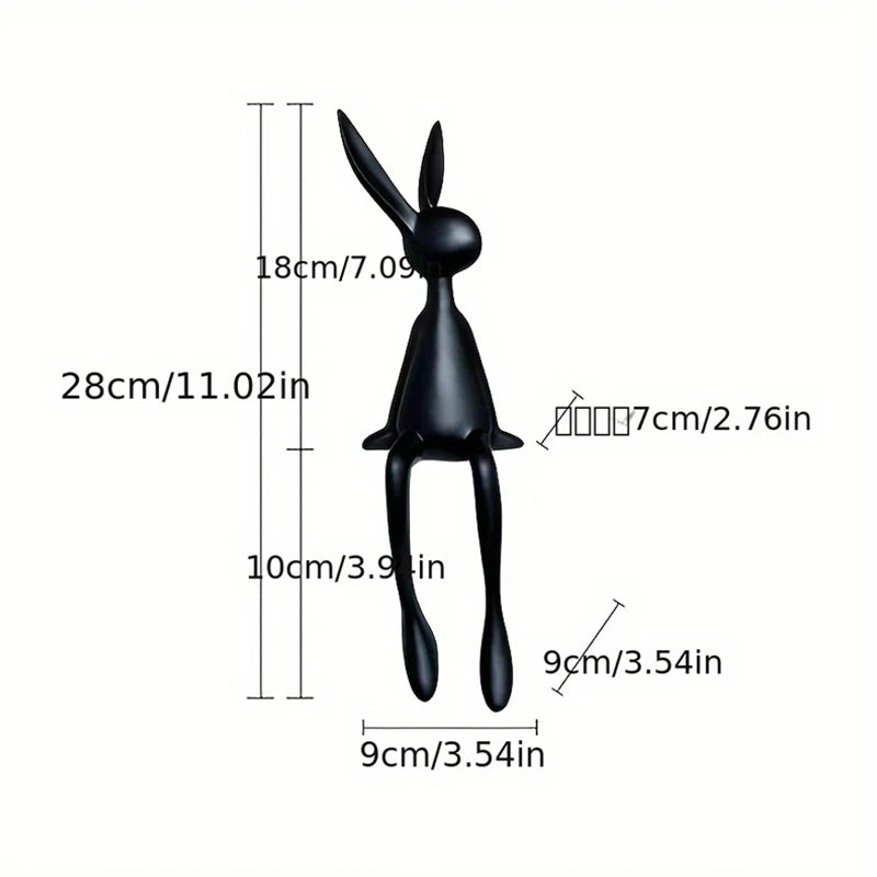 Figurki siedzących królików, urocze figurki królików na biurko Rzeźby sztuki współczesnej do domu.