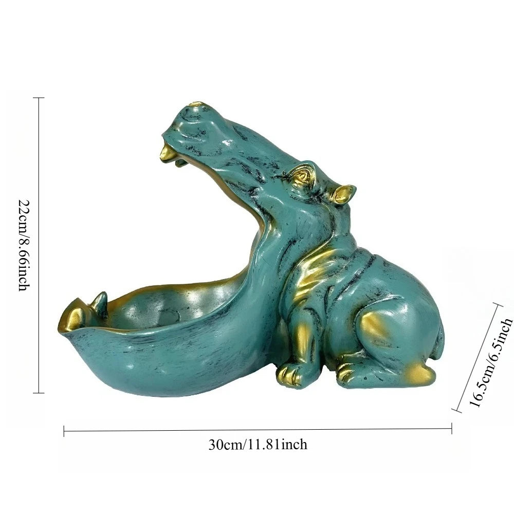 Živicová ozdoba v tvare hrocha. Kreatívne figúrky zvierat. Dekorácia na stôl.