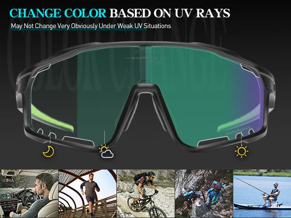 Okulary rowerowe fotochromatyczne męskie/damskie szosowe.