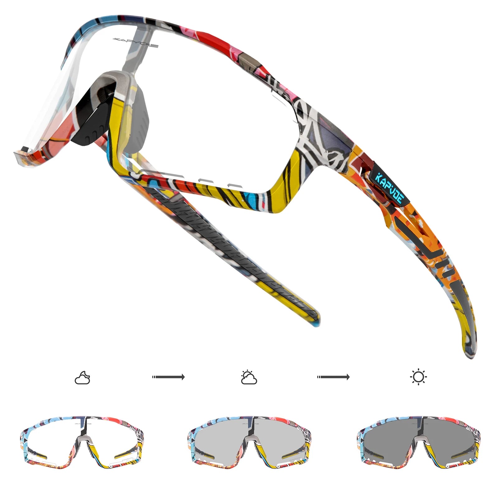 Okulary rowerowe fotochromatyczne męskie/damskie szosowe.