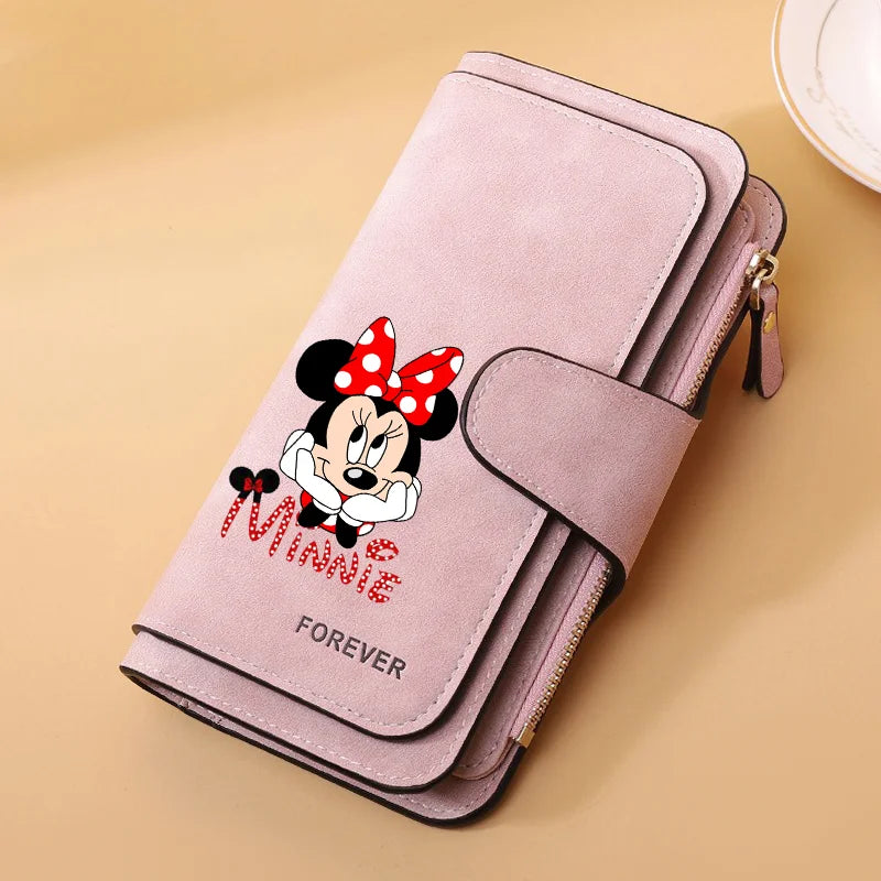 Portfel damski z długim zamkiem błyskawicznym i klamrą, skóra